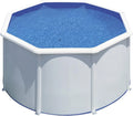 Piscina de Acero Elevada,Redonda con Aspecto Acero Blanco. Piscinas Desmontables para Jardín 240 x 120 cm - Piscina Gre KIT300ECO Fidji.