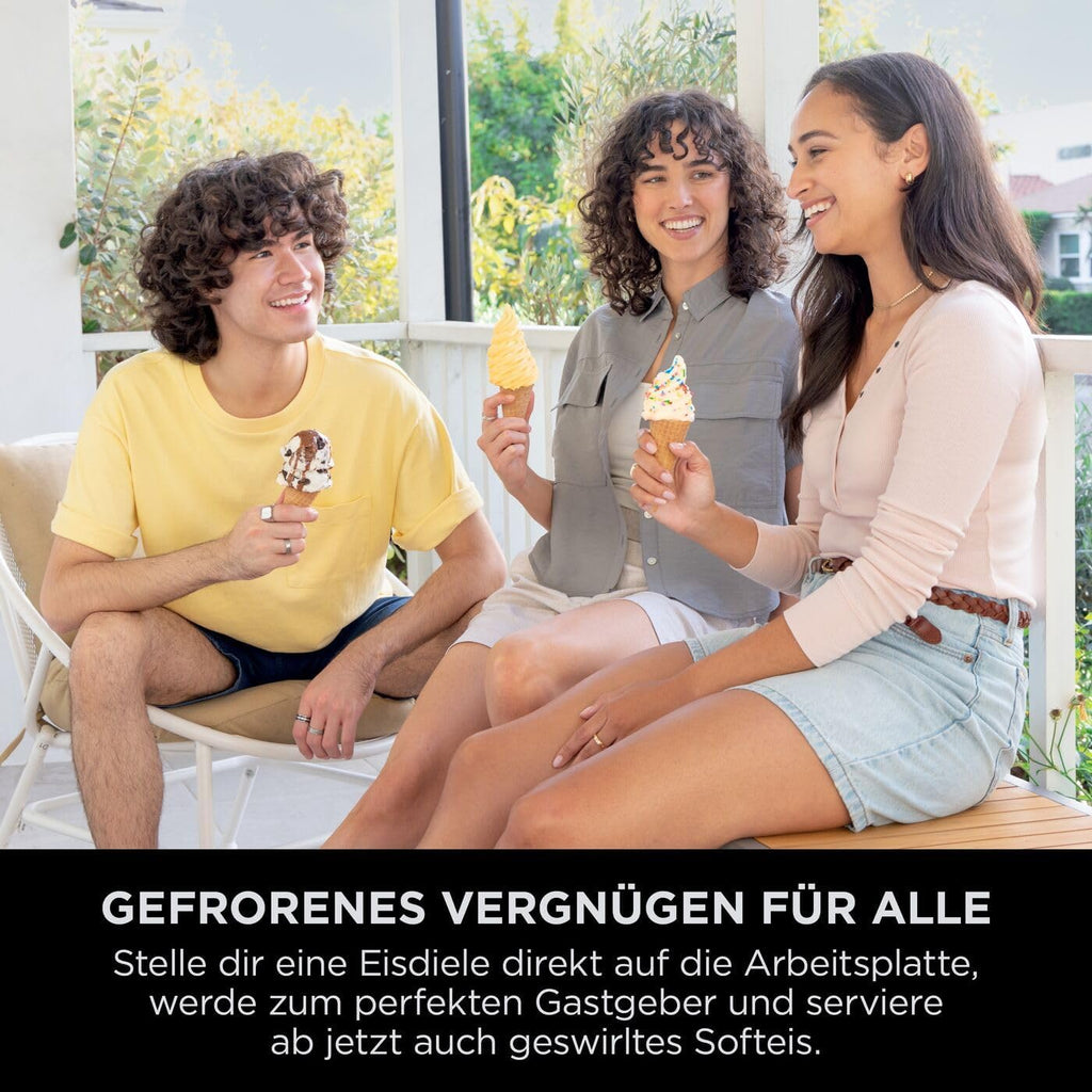 Ninja CREAMi Scoop & Swirl Eismaschine mit 2 Behältern, 13 Funktionen, für Eiscreme, Softeis, Gelato, Sorbet, Milchshakes und mehr, mit Mix-In-Funktion, Stone Gold NC701EUSTGD