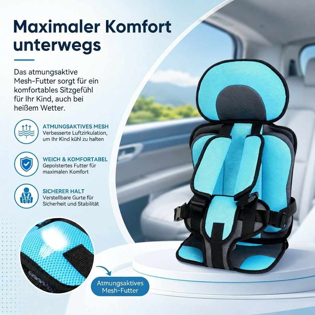 Faltbarer Kindersitz fürs Auto | Kindersitzia