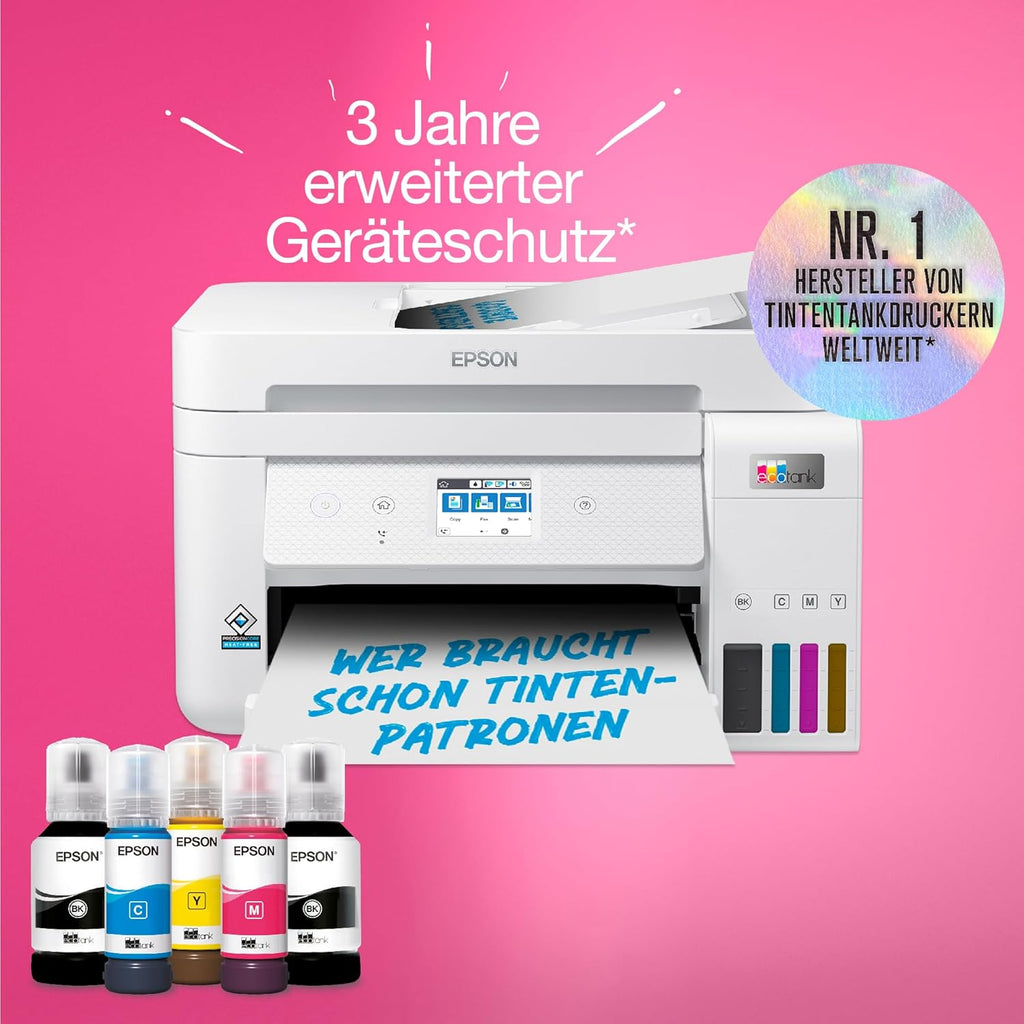 EcoTank ET-4856 A4-Multifunktions-Wi-Fi-Tintentankdrucker, mit einem im Lieferumfang enthaltenen Vorrat an Tinten bis zu 3 Jahren