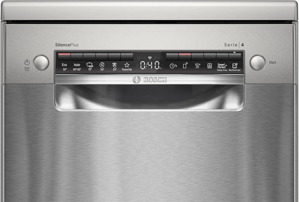 Bosch - Lavavajillas, 45 cm, Serie 4, Libre Instalación, Home Connect, Acero Inoxidable, SPS4HMI49E