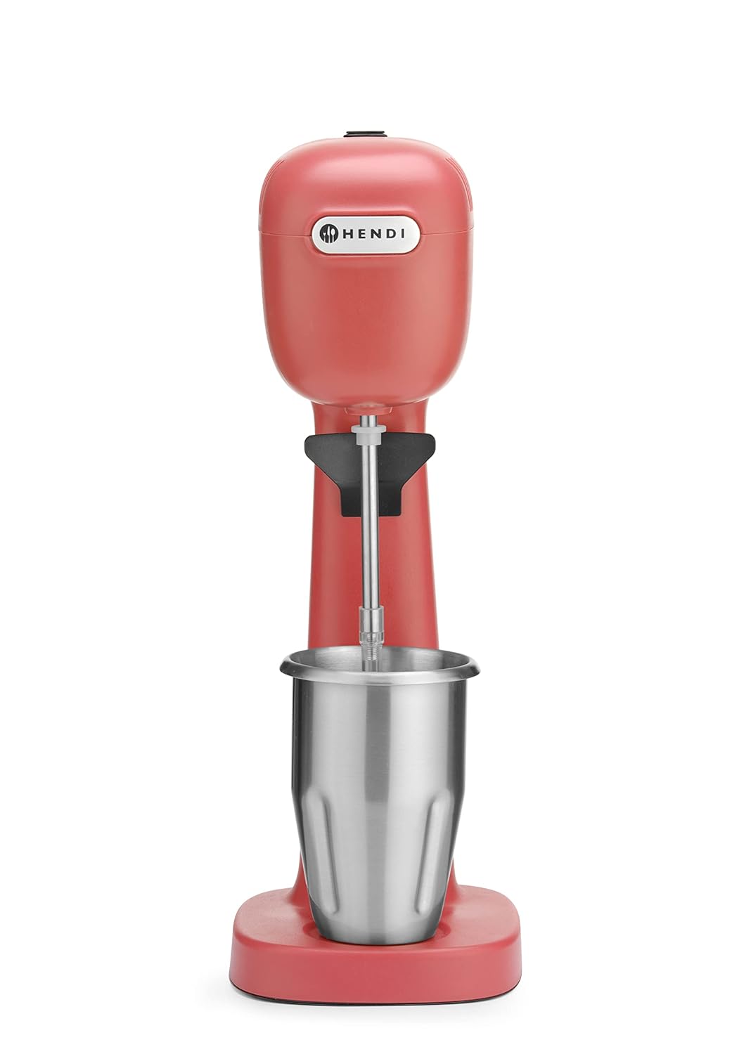 HENDI Milchshake Maker, Inkl. 2 Mixbechers (Edelstahl und Polykarbonat) und 4 austauschbaren Rührwerken, Drink mixer, Frappés, Getränkemixer, 230V/400W, 170x196x(H)490mm, Karamell