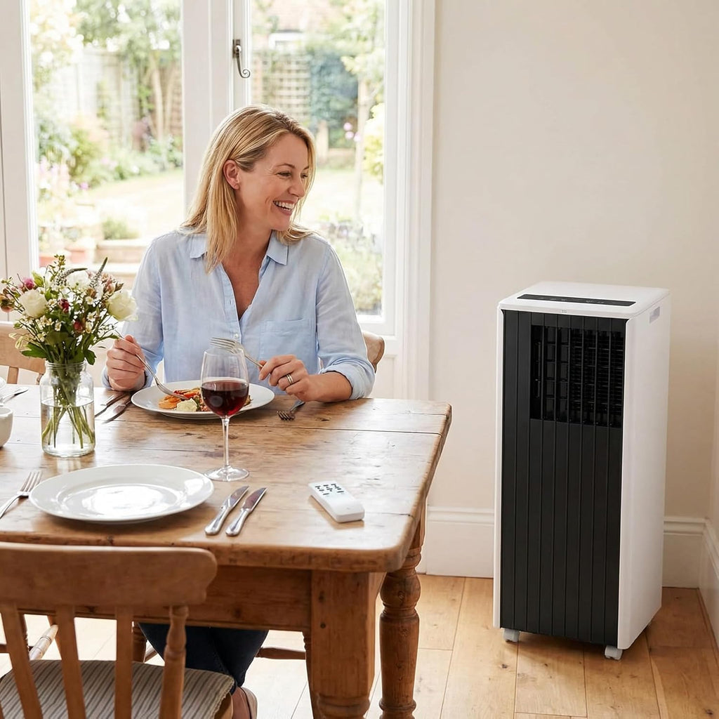 Mobile Klimaanlage, 8000 BTU, 3 in 1 AC Kühlung, tragbare Klimaanlage mit Sleep-Modus, Bodenklimaanlage ohne Belüftung, 3 Lüfter
