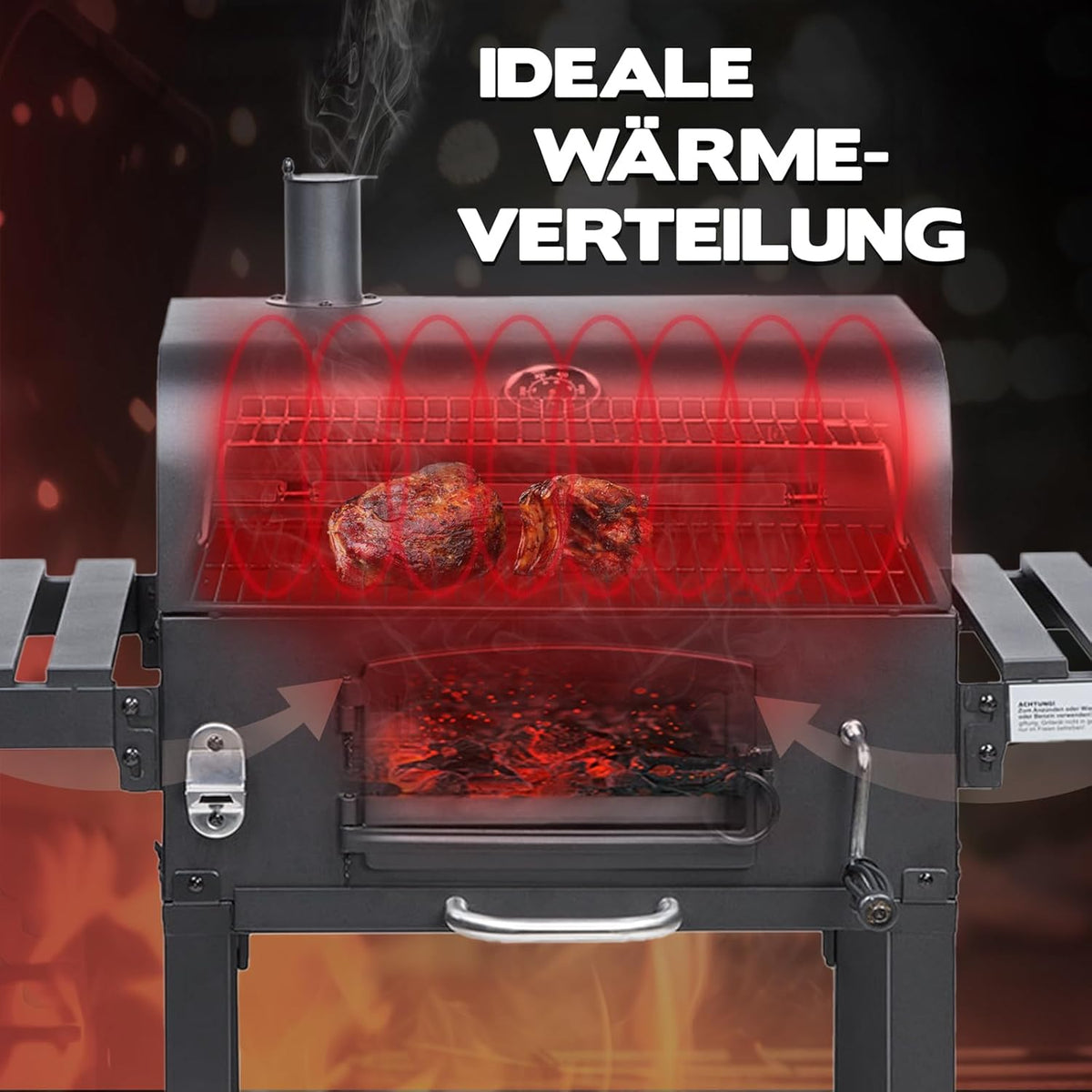 TAINO HERO XL BBQ Smoker GRILLWAGEN Holzkohle Grill Grillkamin Standgrill Räucherofen Zubehör