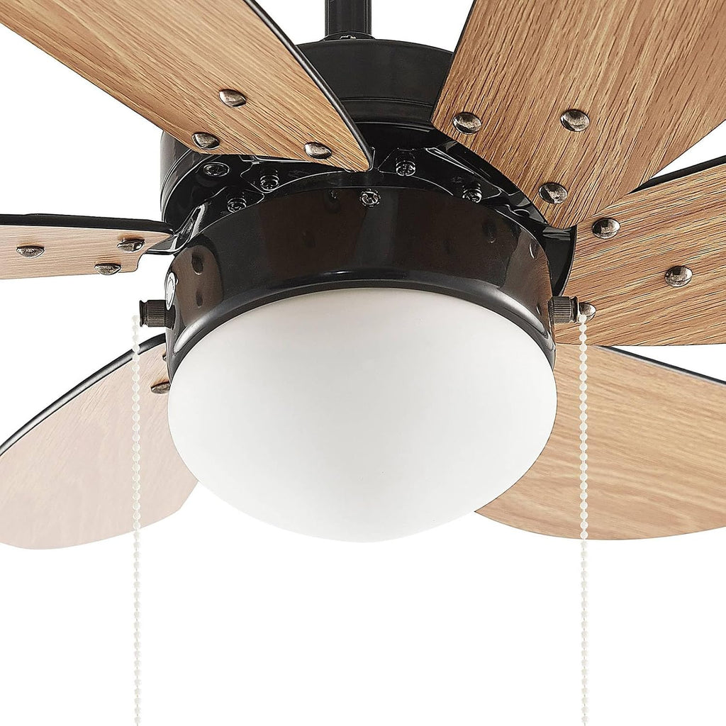 Lindby Deckenventilator mit Lampe Minja (Modern) in Schwarz aus Metall (1 flammig, E14) - Ventilator Wohnzimmerleuchte