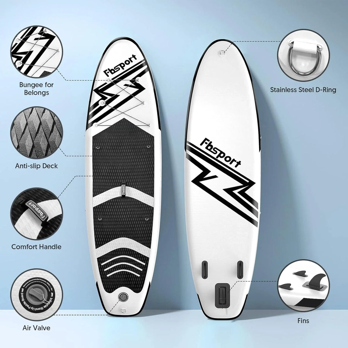 Premium-Stand-Up-Paddle-Board, Yoga-Board mit strapazierfähigem SUP-Zubehör und Tragetasche | Breiter Stand, Surf-Kontrolle, rutschfestes Deck, Leine, Paddel und Pumpe für Jugendliche und Erwachsene