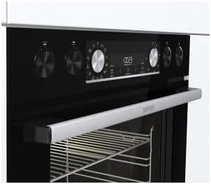 Gorenje Einbau-Herd-Set Black Set 4 mit Glaskeramik-Kochfeld, Heißluft, 77 Liter, ExtraSteam, GentleClose & Open, EcoClean, AirFry, PizzaMode, PerfectGrill, Teleskopauszüge, Schwarz