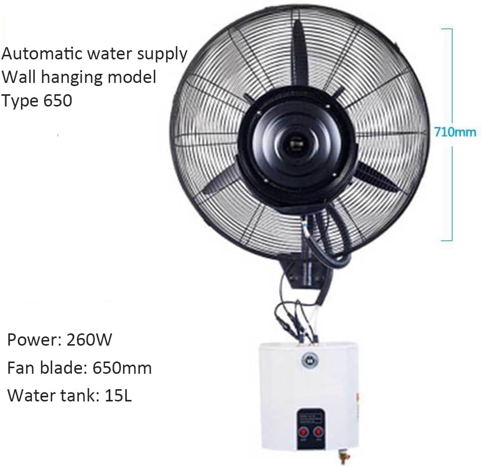 Industrieller Wandventilator – Oszillierender Wandventilator mit 15L Wassertank, 3 Geschwindigkeitsstufen, automatische Wasserbefüllung