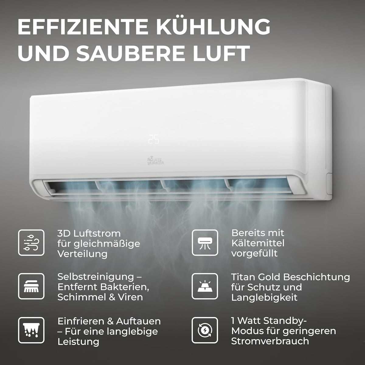 Kältebringer A+++ R290 Split Klimaanlage 12000 BTU (3,7 kW) - mit Heizfunktion, WiFi & App, bis 60m², sehr leise, 5m Kupferleitung, Kältemittel R290, Montagematerial