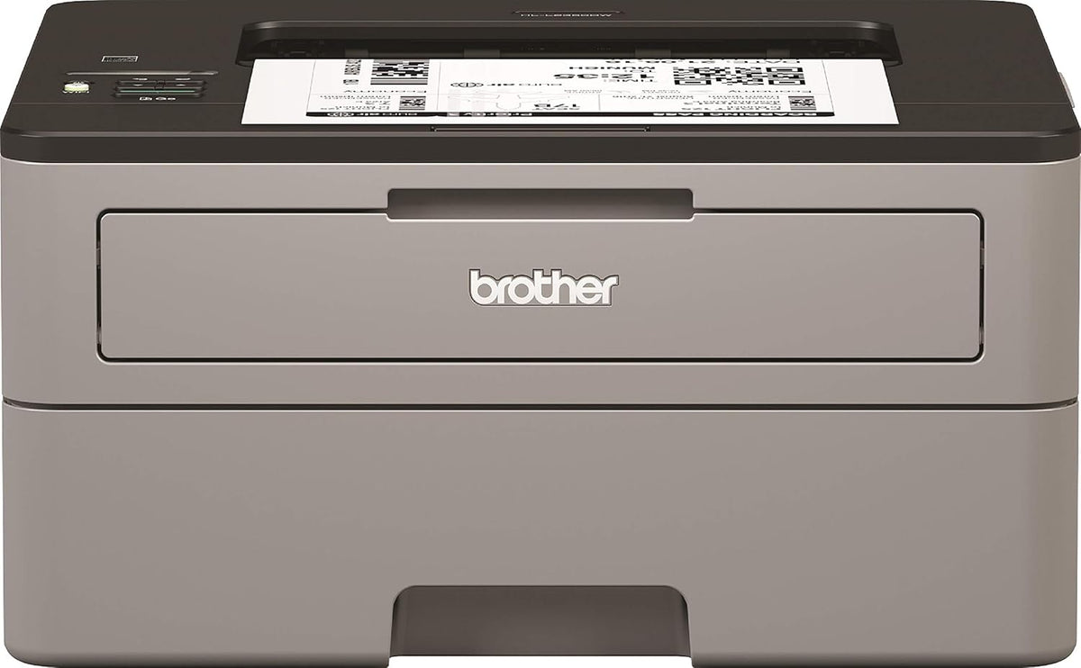 Brother HL-L2350DW Kompakter S/W-Laserdrucker (30 Seiten/Min., 64 MB, A4, echte 1.200x1.200 dpi, Duplexdruck, 250 Blatt Papierkassette, USB 2.0, WLAN), Hellgrau/Schwarz
