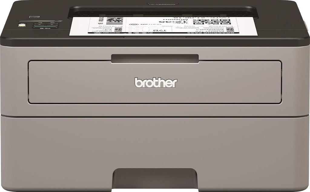Brother HL-L2350DW Kompakter S/W-Laserdrucker (30 Seiten/Min., 64 MB, A4, echte 1.200x1.200 dpi, Duplexdruck, 250 Blatt Papierkassette, USB 2.0, WLAN), Hellgrau/Schwarz