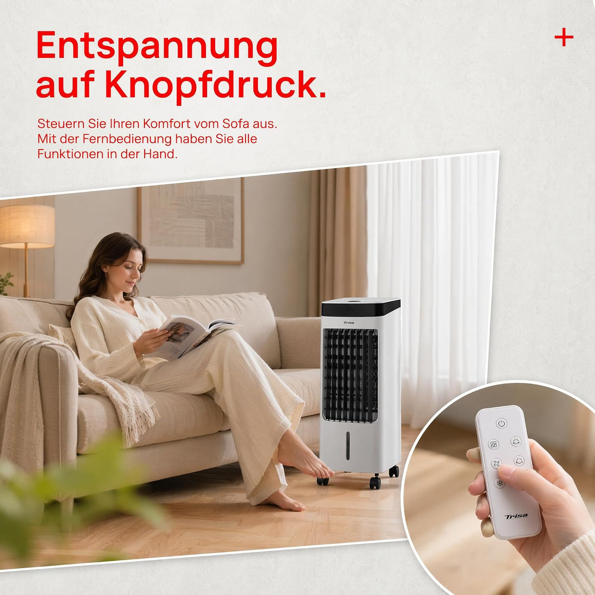 Trisa Hydro Chill X80 Plus Turmventilator mit Wasserkühlung | 4L