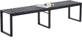 Mingone Outdoorbank für 3-4 Personen, witterungsbeständige Holz-Kunststoff-Verbundwerkstoffe (WPC), Gartenbank für Park und Terrasse, Schwarze Sitzbank ohne Rückenlehne, Belastbarkeit 250 kg