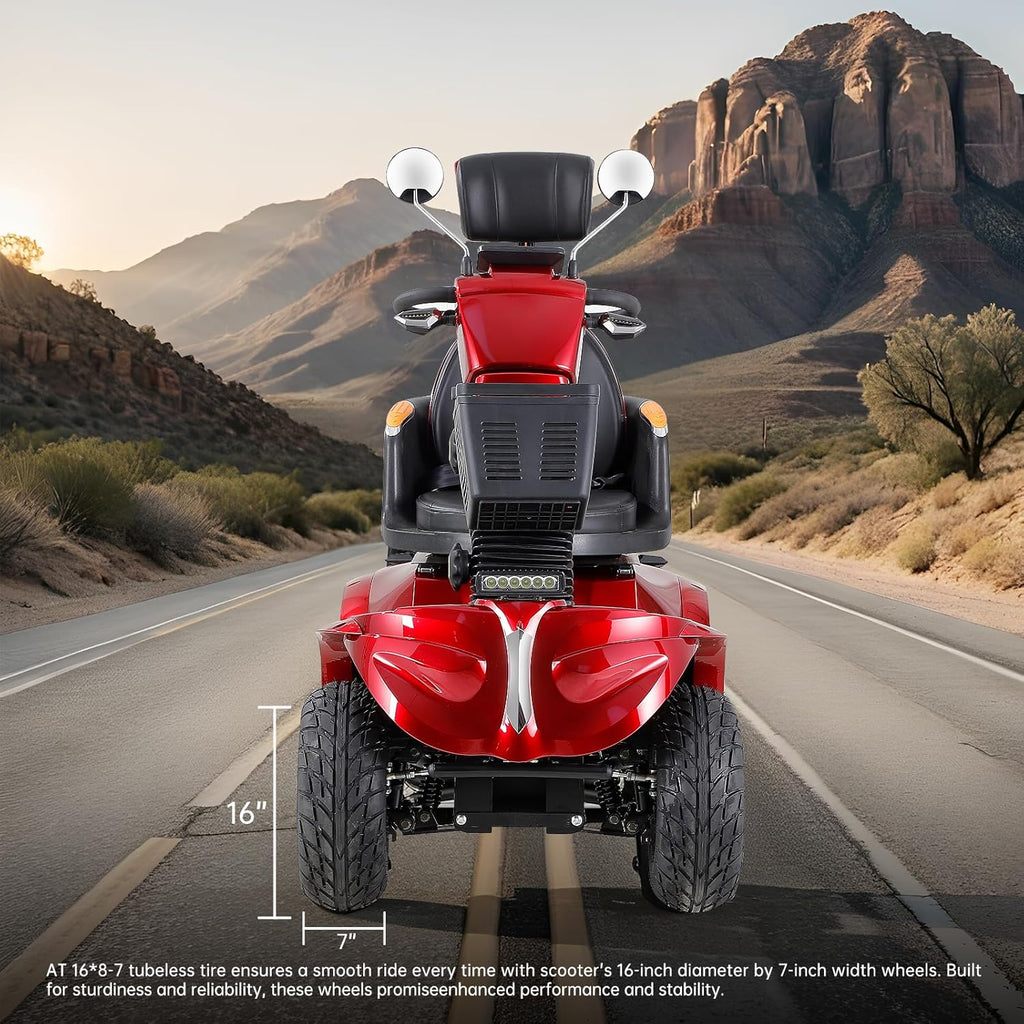 2025 Scooter de movilidad ZVGREEN de 4 ruedas – modelo para personas mayores con asiento tipo capitán – hasta 15 km/h – gran espacio de almacenamiento – asiento giratorio – freno electromagnético