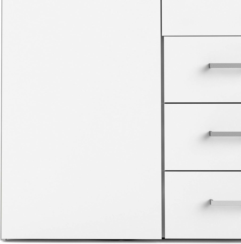 Dmora Grande Francine Kleiderschrank, Schlafzimmermöbel, begehbarer Kleiderschrank, 154x50 h200 cm, weiß