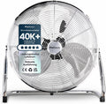 Pro Breeze 50 cm Bodenventilator aus Chrom, Ventilator mit 3 Geschwindigkeitsstufen und verstellbaren Ventilatorkopf - Windmaschine für Fitnessstudio oder Werkstatt