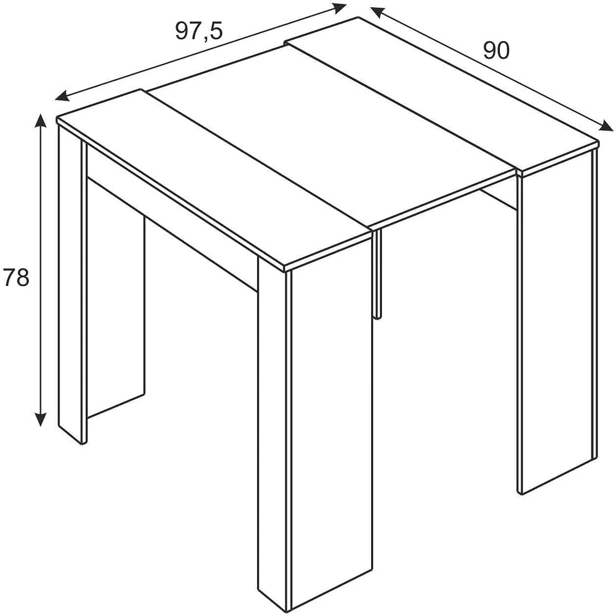 Mobelcenter - Mesa de Comedor Consola Extensible, Mesa para Salón recibidor o Cocina, Mesa Fuelle Extensible, Color Cemento (1127)