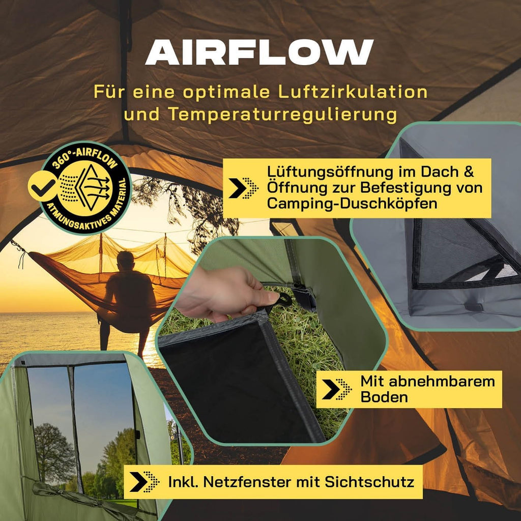 LUMALAND Premium Duschzelt | Toilettenzelt für Indoor & Outdoor | Mobiles Umkleidezelt & Lagerzelt | Zelt für Tierfotografie | Ideal zum Campen, Festival & zum Angeln | Wasserdicht & Windfest
