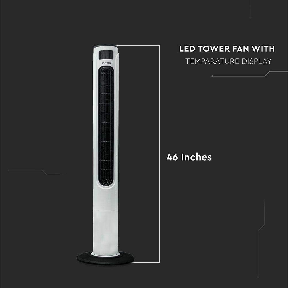 V-TAC LED-Turmventilator 55 W mit Display kompatibel mit Amazon Alexa und Google Home