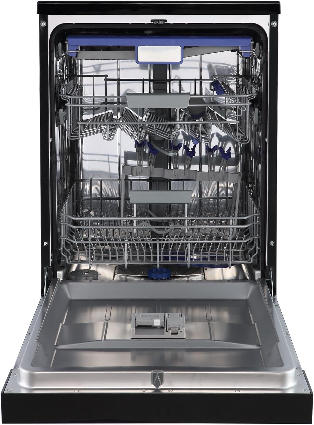 KKT KOLBE 60 cm Geschirrspüler Spülmaschine Schwarz Silber Freistehend, Unterbaufähig, Besteckschublade, LED-Beleuchtung, Automatische Türöffnung, höhenverstellbar, 7 Programme, 14 Maßgedecke, DW60FSS