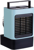 Tragbarer Klimaanlagenventilator, Mini Verdunstungskühler Luftbefeuchter, USB Wiederaufladbarer Schreibtischventilator mit LED-Licht für Zuhause und Büro, leise Nebelkühllösung