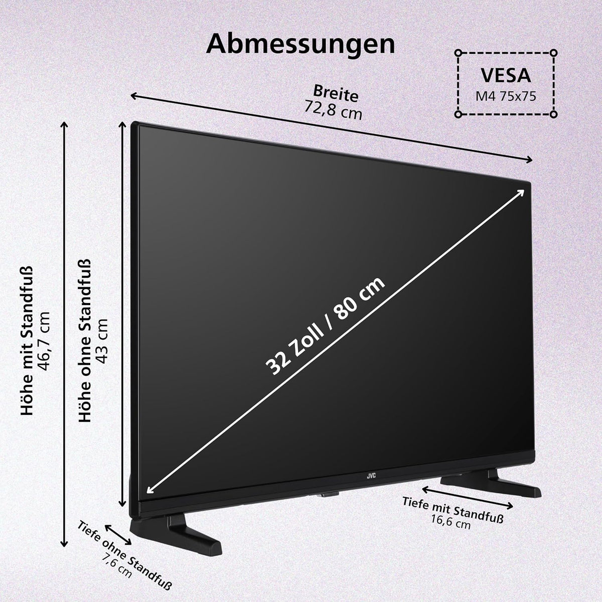 JVC Fernseher 32 Zoll Fire TV Full HD Smart TV HDR Fernseher mit Alexa Sprachsteuerung und Triple Tuner, LED TV LT-32VRF3555 (2026)