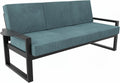 Gartensofa, 1x Dreisitzer, Metallrahmen mit Cordstoff Kissen, Terrassensofa, Outdoor Sofa, für Terrasse, Balkon, Garten, Ozeantiefe