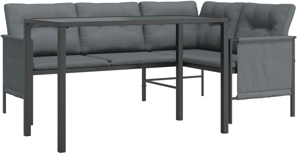 SKM 2-TLG. Garten-Essgruppe Anthrazit Stahl, Weight: 34.8 kg, 3187259