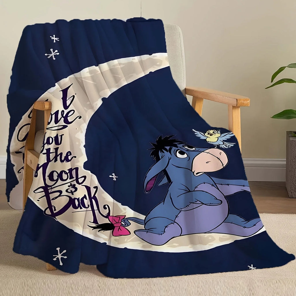 Weiche Fleecedecke mit Eeyore-Motiv – erhältlich in verschiedenen Größen für alle Jahreszeiten.