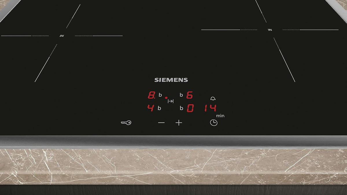 Siemens EQ522IA01, Einbauherd-Set, Bestehend aus HE517GBS4 Herd, 60 x 60 cm, 3D Heißluft, Selbstreinigung, Clip Auszug & EI645CFB6E Induktionskochfeld, Bräterzone, powerBoost, Edelstahl Rahmen