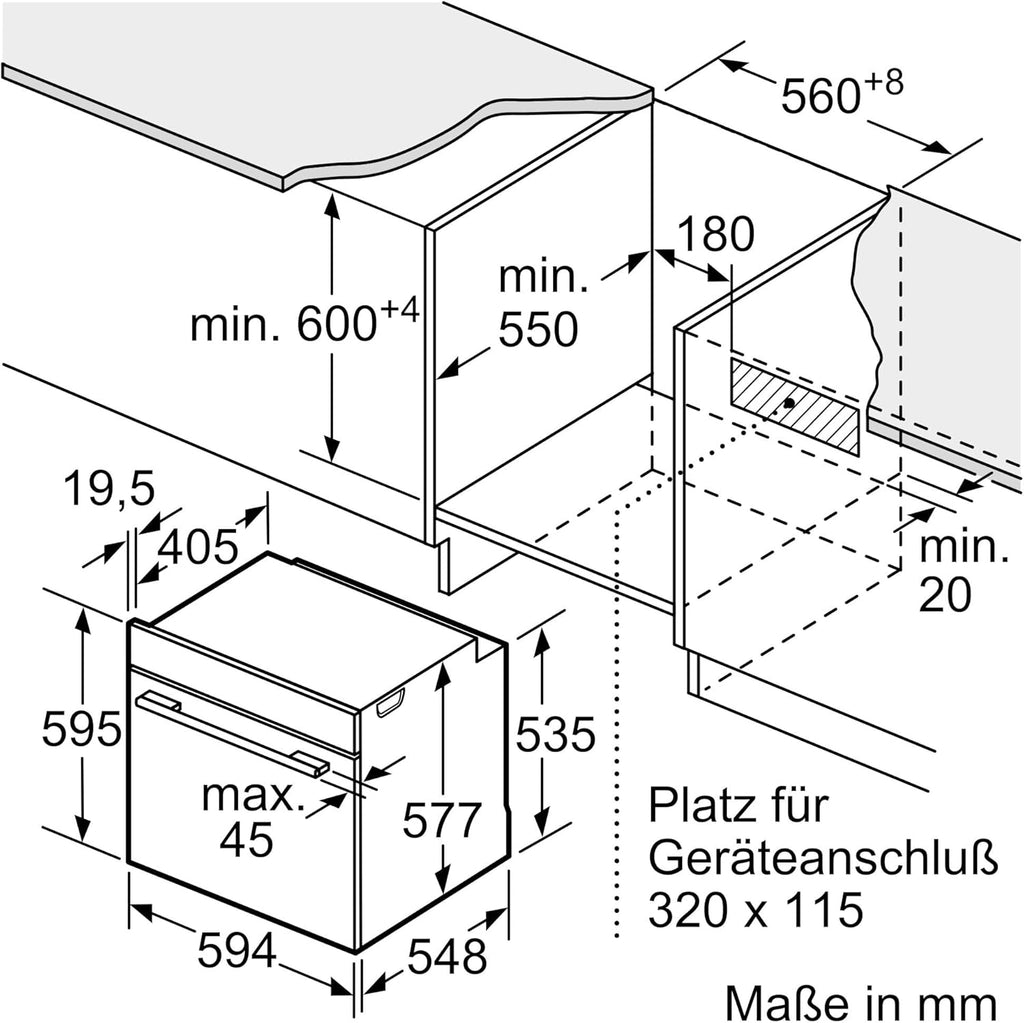 HSG7584B1 Serie 8 Smarter Einbau-Dampfbackofen, 60 x 60 cm, 1 L Wassertank, Digitaler Bedienring, TFT-Touchdisplay Pro, Perfect Steam Dampfsensor, Dampf-Funktion Plus, Heißluft sanft