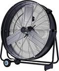Be Cool Industrie-Windmaschine 75cm BCIWM75CM – Fahrbarer Trommelventilator, Ø 75 cm (30"), 300 Watt, Vollkupfermotor, 2 Geschwindigkeiten, Aluminium-Rotorblätter, Spinnennetz-Schutzgitter, schwarz