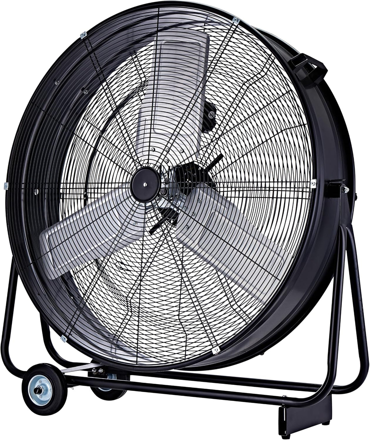 Be Cool Industrie-Windmaschine 75cm BCIWM75CM – Fahrbarer Trommelventilator, Ø 75 cm (30"), 300 Watt, Vollkupfermotor, 2 Geschwindigkeiten, Aluminium-Rotorblätter, Spinnennetz-Schutzgitter, schwarz
