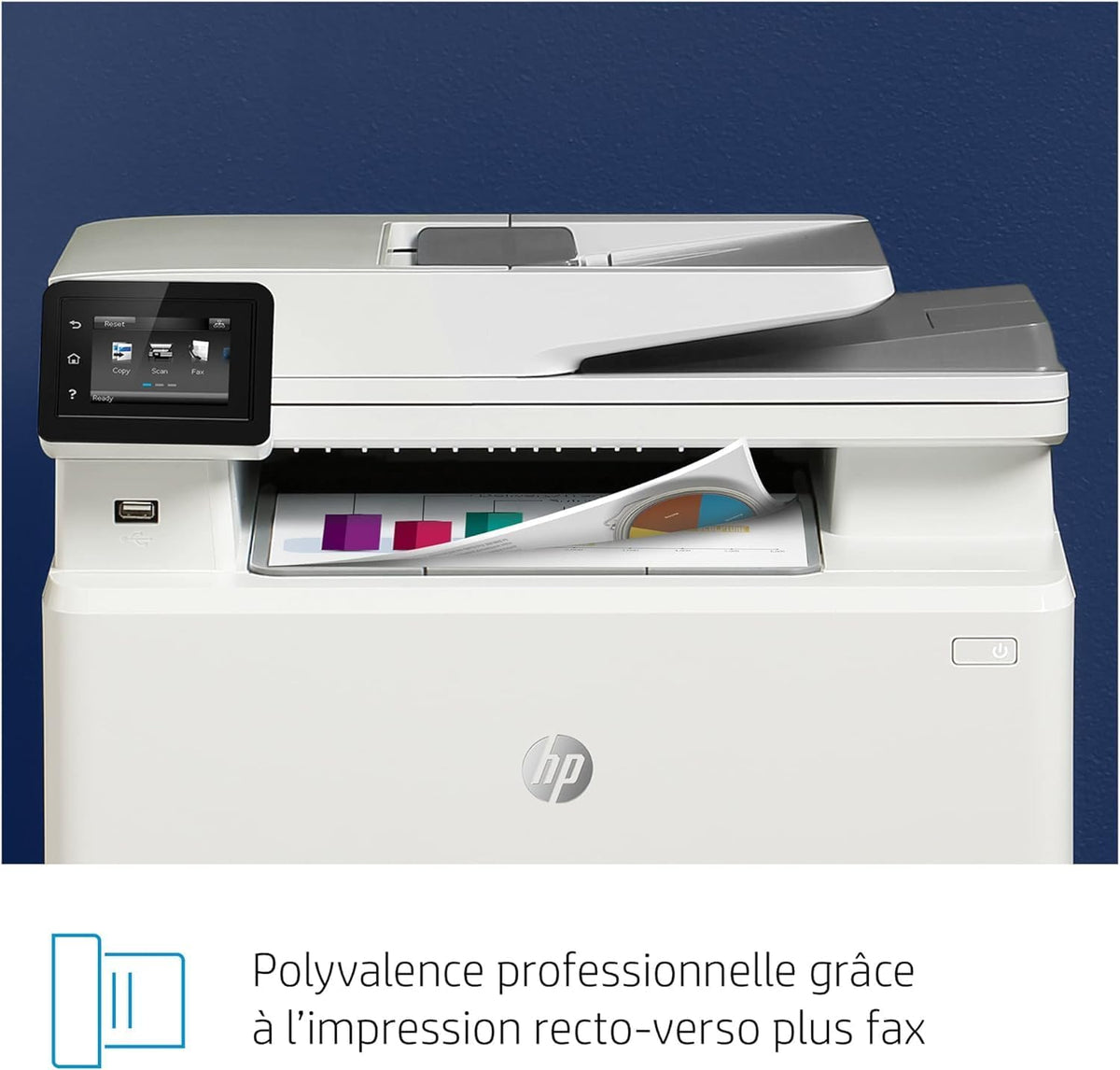 Color LaserJet Pro M283fdw Multifunktions-Farblaserdrucker (Drucker, Scanner, Kopierer, Fax, WLAN, LAN, Duplex, Airprint) weiß