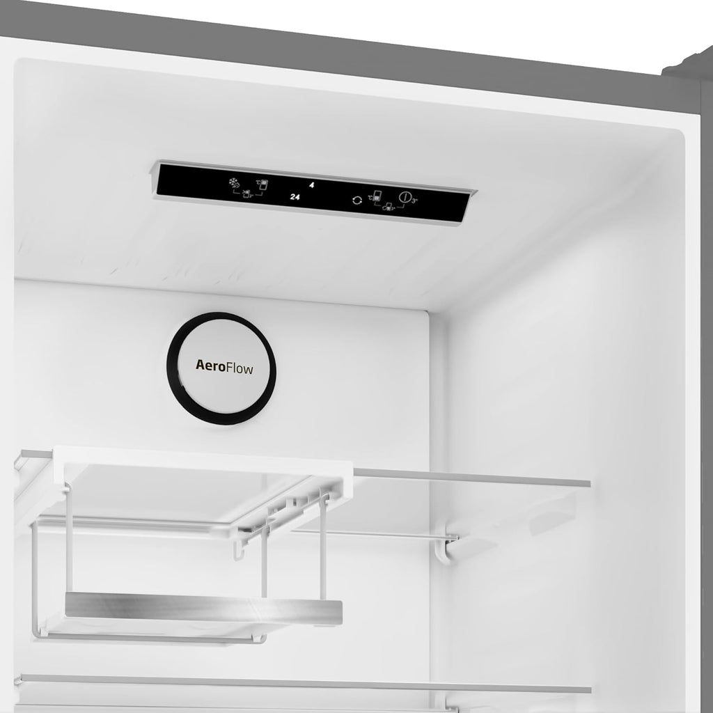 Beko B7RCNE408HG freistehende Kühl/-Gefrierkombination, 355 l Nettovolumen, 249 l Kühlen, 106 l Gefrieren, NoFrost, AeroFlow, HarvestFresh, Multizone, 3 Gefrierschubladen, Manhattan Gray