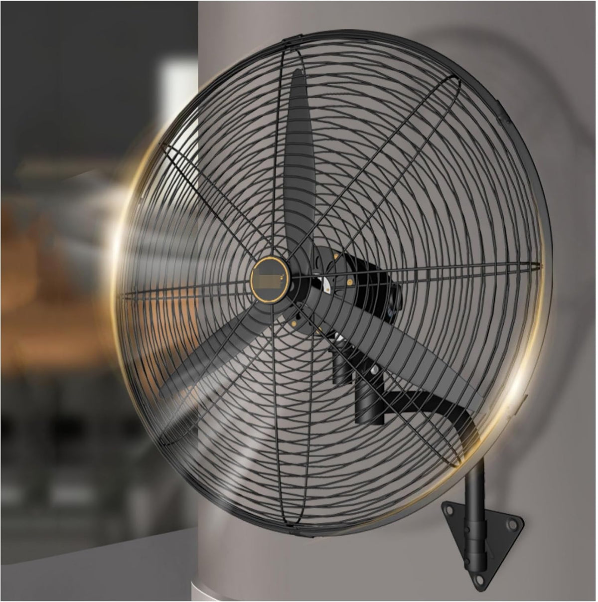 Oszillierender, Robuster Wandventilator Mit Verstellbarer Neigung, Leiser Eckventilator Für Werkstatt, Garage, Terrasse, Gewerbe Und Industrie – Einfarbig – 650 Mm, Einfarbig – 650 Mm, Einfarbig – 75