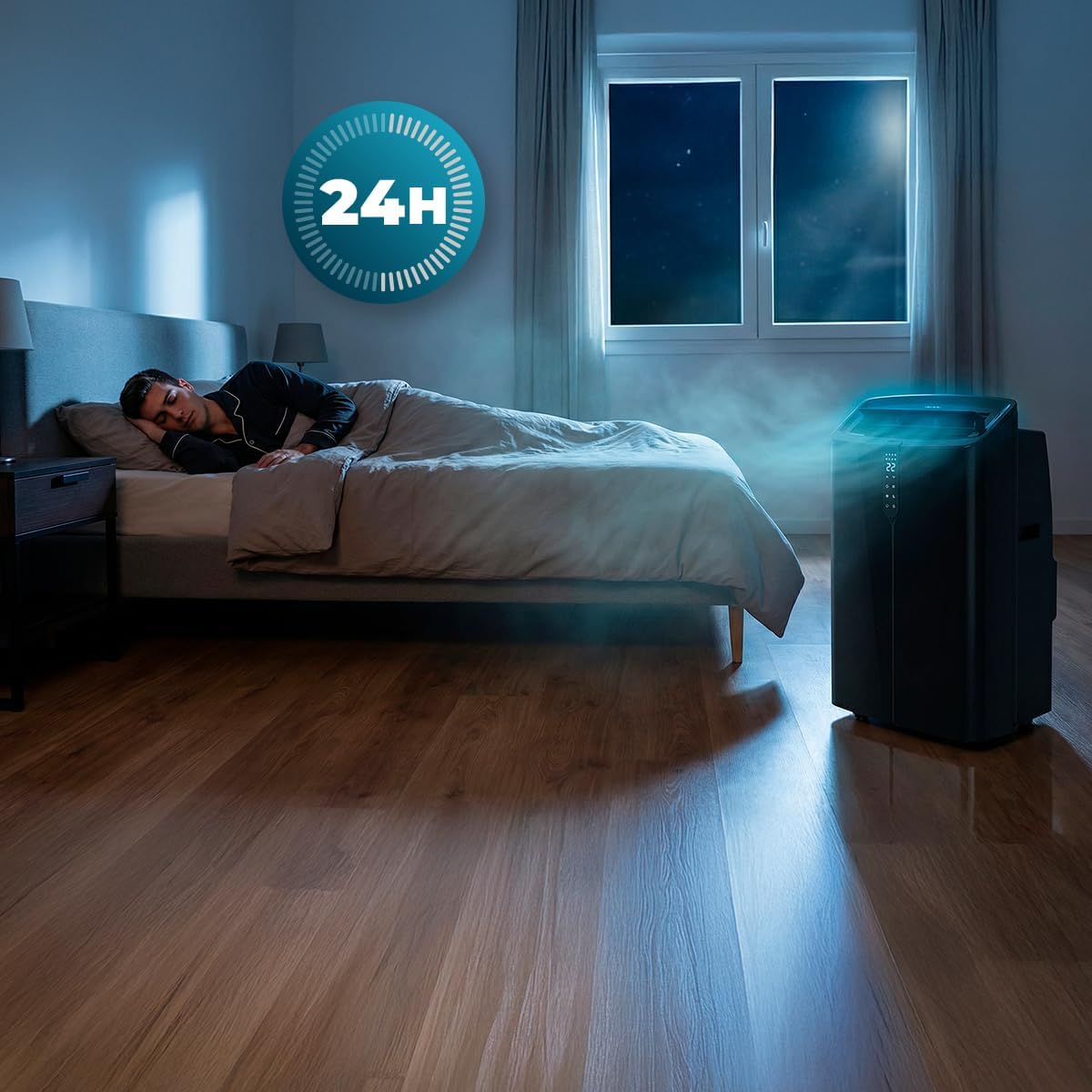 Cecotec Mobile Klimageräte ForceClima 12600 Nux Heating Connected. 12000 BTU, Heizfunktion, WLAN, 5 Modi, 3 Stufen, bis 30 m², Entfeuchter 28 L/Tag, LED-Display, Timer, R290, Energieklasse A