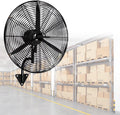 Wandventilator Mit Aluminiumflügeln/120°-Oszillation, Robuster Industrie-Wandventilator Aus Metall Für Außenbereiche, Gewerbe, Garagen, Lagerhallen, Werkstätten, Fabriken, 750 Mm, 500 Mm