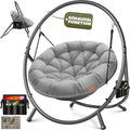 KESSER® Hängesessel mit Gestell Bali Hängeschaukel Hängestuhl bis 150kg für Indoor und Outdoor + Kissen & Seitentasche Hängekorb Stahlgestell & Schaumstoff Sitzpolster