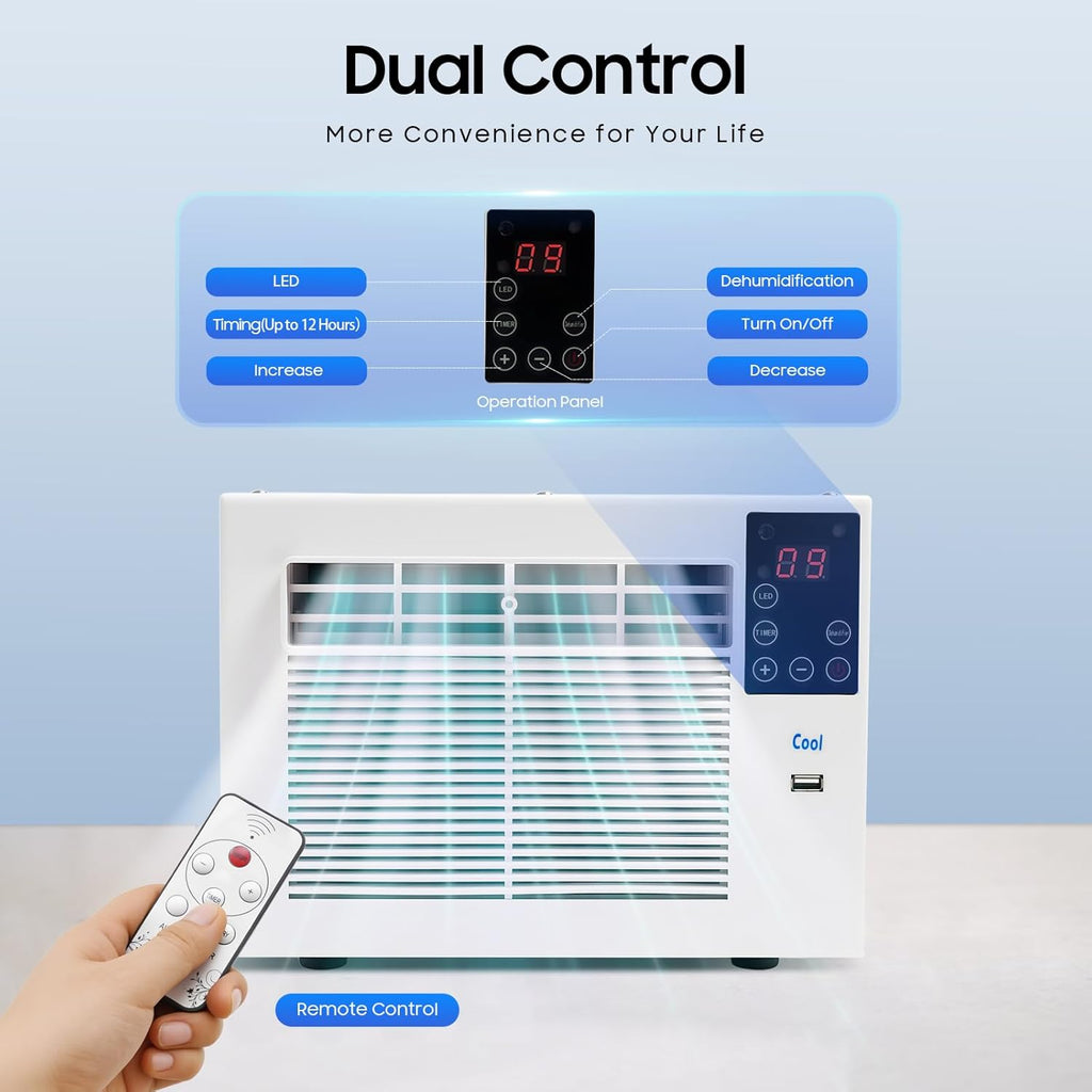 280W Mobiles Klimagerät 220V EU-Stecker, Tragbares Kühlgerät mit 12H Timer Fernbedienung für Schlafzimmer Wohnzimmer Büro