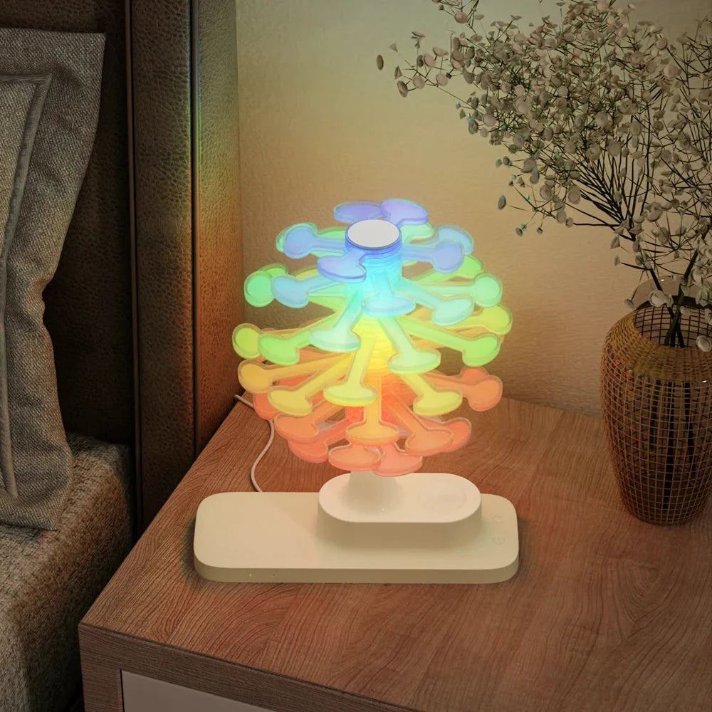 LED Tischlampe mit kabellosem Ladegerät | Spiralfunkel