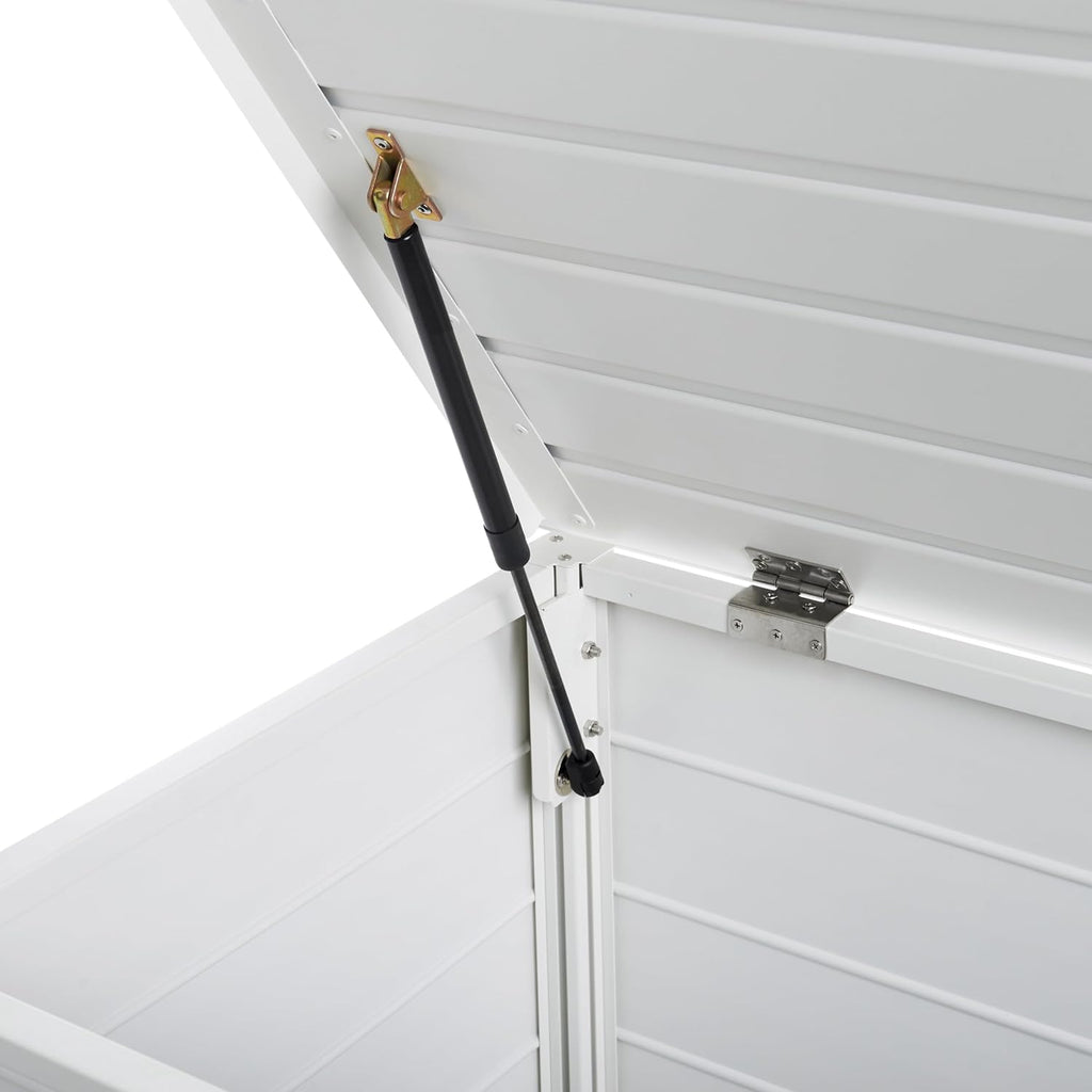 Beliani Gartentruhe 330L Aluminium weiß wasserfest Kissenbox Auflagenbox Campalto