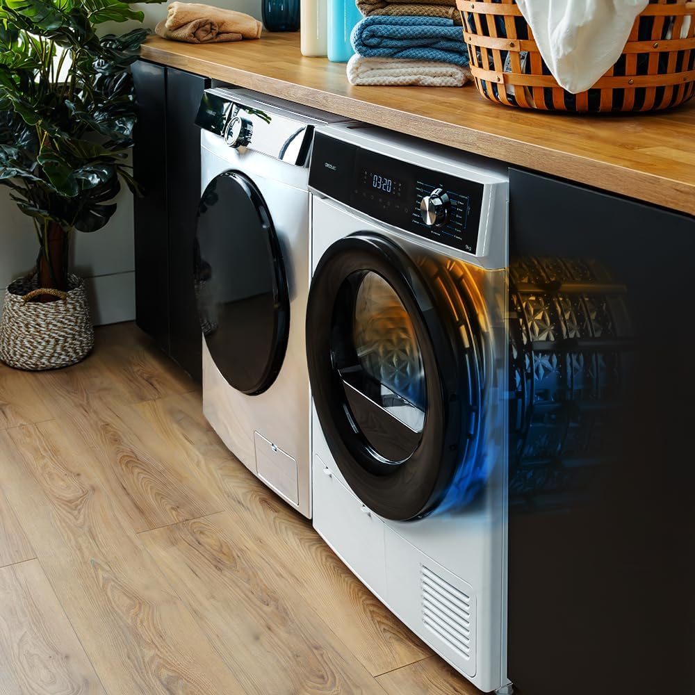 Cecotec Wäschetrockner 9Kg Bolero Dresscode Dry 9330. Entspricht Energieeffizienzklasse A++, 15 Programme und Funktionen wie automatisches Trocknen, einfaches Bügeln, Stop&Go, Delay Start