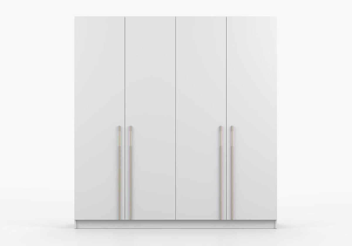 Fabryka Mebli Idźczak Drehtürenschrank, Kleiderschrank - Schlafzimmerschrank - 57 x 200 x 210 cm - Wohnzimmerschrank, Garderobenschrank, Schrank mit Einlegeböden und Zwei Kleiderstangen - Weiß