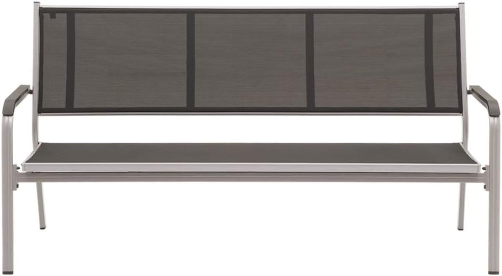 Kettler BasicPlus 3er Bank, Silber/anthrazit, Alu/Textilene, 67 x 97 x 191, 0310612-0000