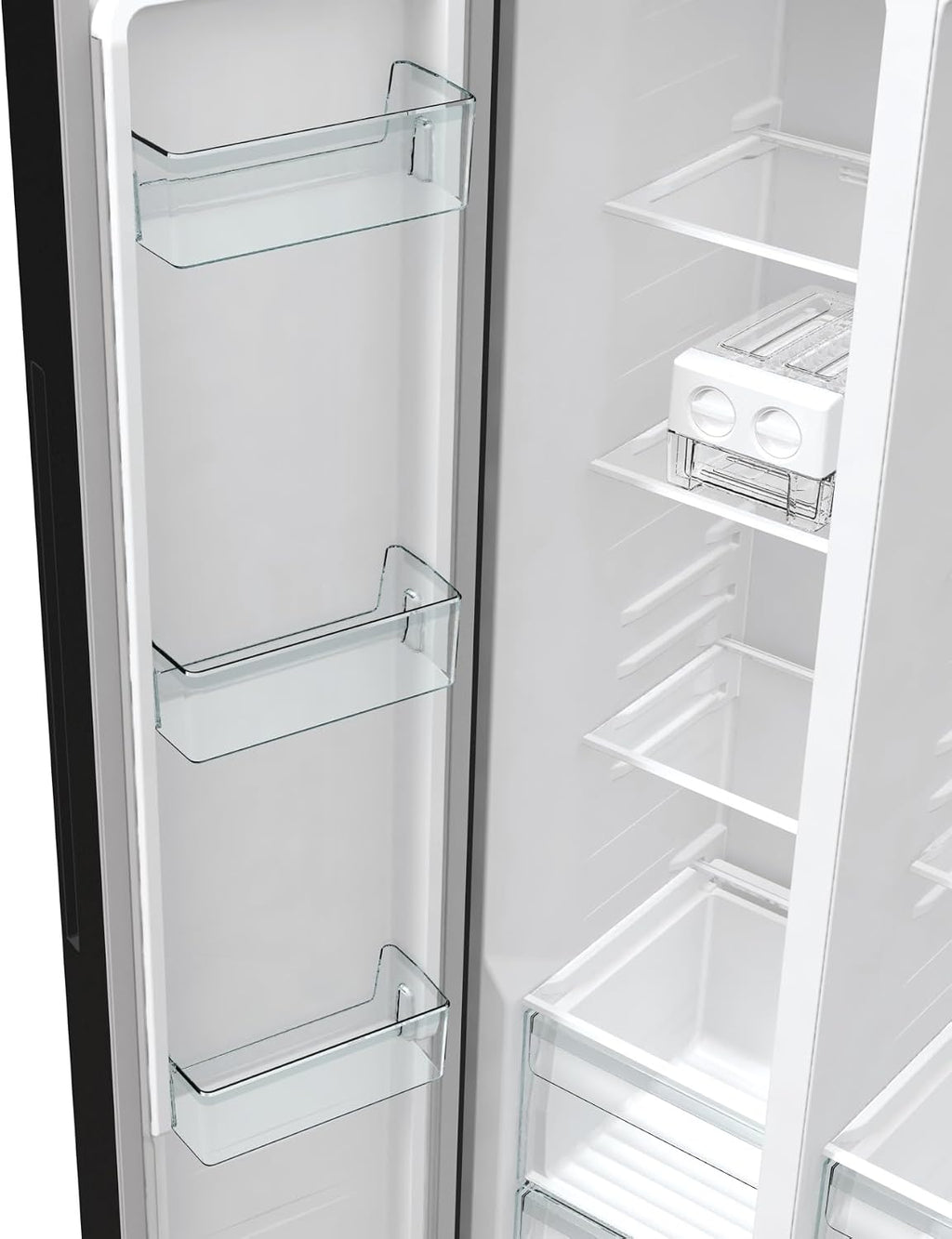 Gorenje NRR 9185 EABXLWD Side by Side Kühl-Gefrierkombination, Made in Europe, EEK E, NoFrostPlus, Inverter-Kompressor, Crisp Zone, ConvertActive Zone, FastFreeze, 178,6 cm, schwarz