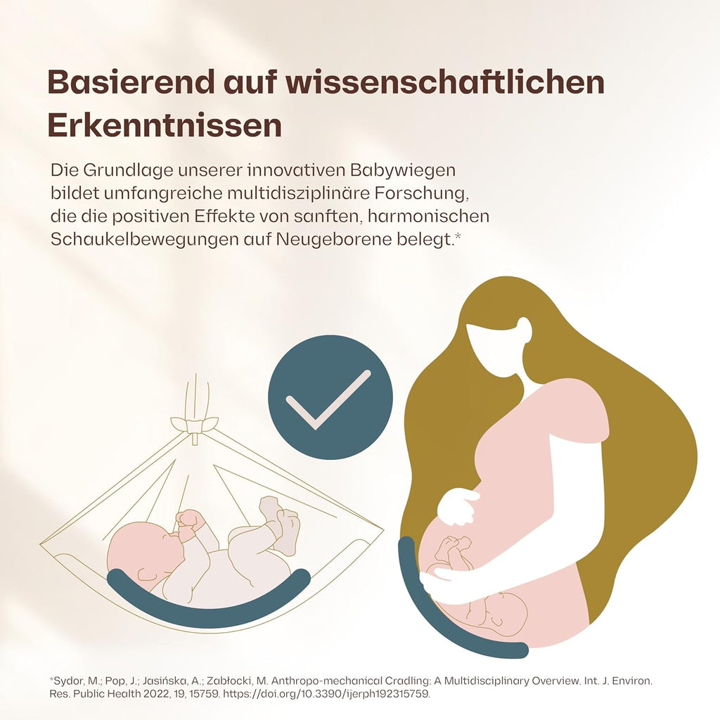 Lottili Federwiegen Motor | lautlos & selbstlernend | mit Timer & Dauermodus | fein einstellbare Schwingung | ab 3 kg | Made in Germany