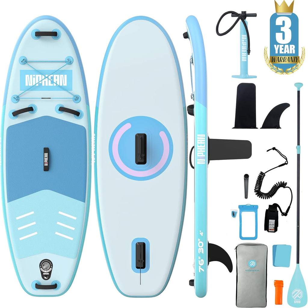 Niphean Stand up Paddling Board mit Sitz, (Ultraleichtes) SUP Board für Frauen, Standup Paddle Board mit +30% Balance StabilTrac-Finne, Anti-Rutsch Inflatable Paddle Board für Yoga&Haustierfreundlich