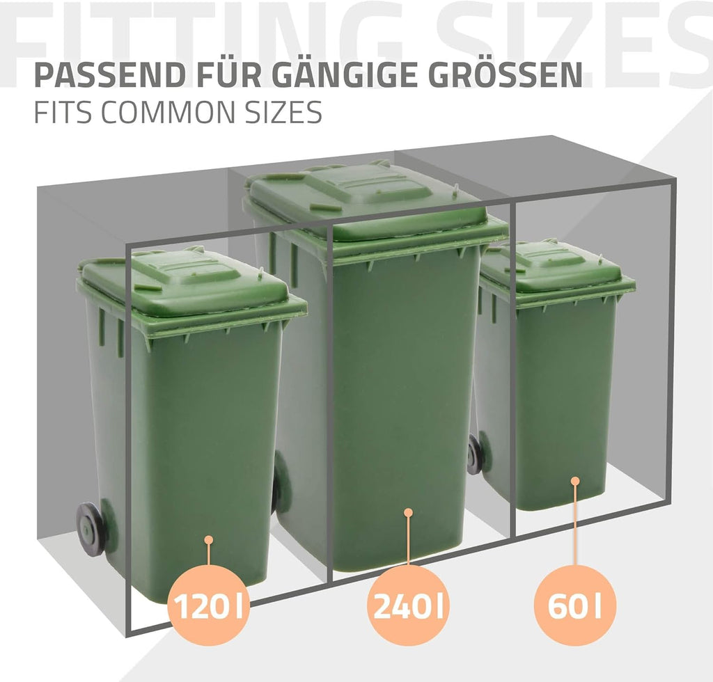 ML-Design Mülltonnenbox 3er 3 Tonnen 240L 200x80x116,3cm Anthrazit-Rostoptik, Stahl/Cortenstahl, Abschließbare Mülltonnenverkleidung Klappdeckel/3 Türen, Müllbox Mülltonnecontainer Mülltonnenabdeckung
