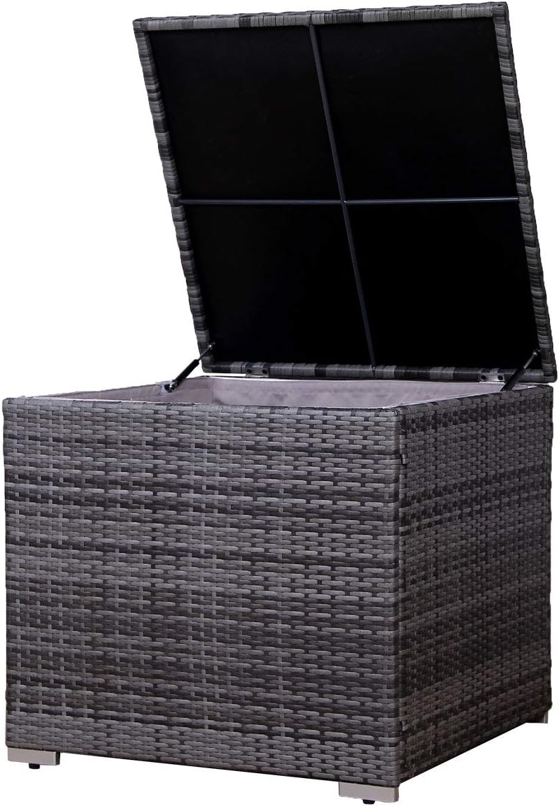 SVITA Lugano XL Polyrattan Lounge Kissenbox Sessel Garten-Set XXL Gartenmöbel Set Gartenlounge Outdoor Lounge Rattan Outdoor Sitzgruppe Grau